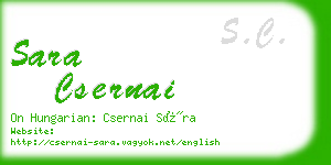 sara csernai business card